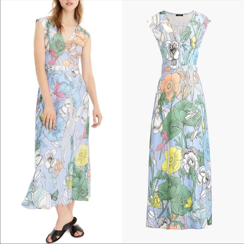 J Crew Pastel Floral Maxi Dress Sz 14